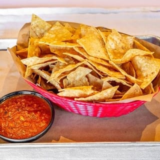 Sides & Botanas - House-made chips with Salsa Roja